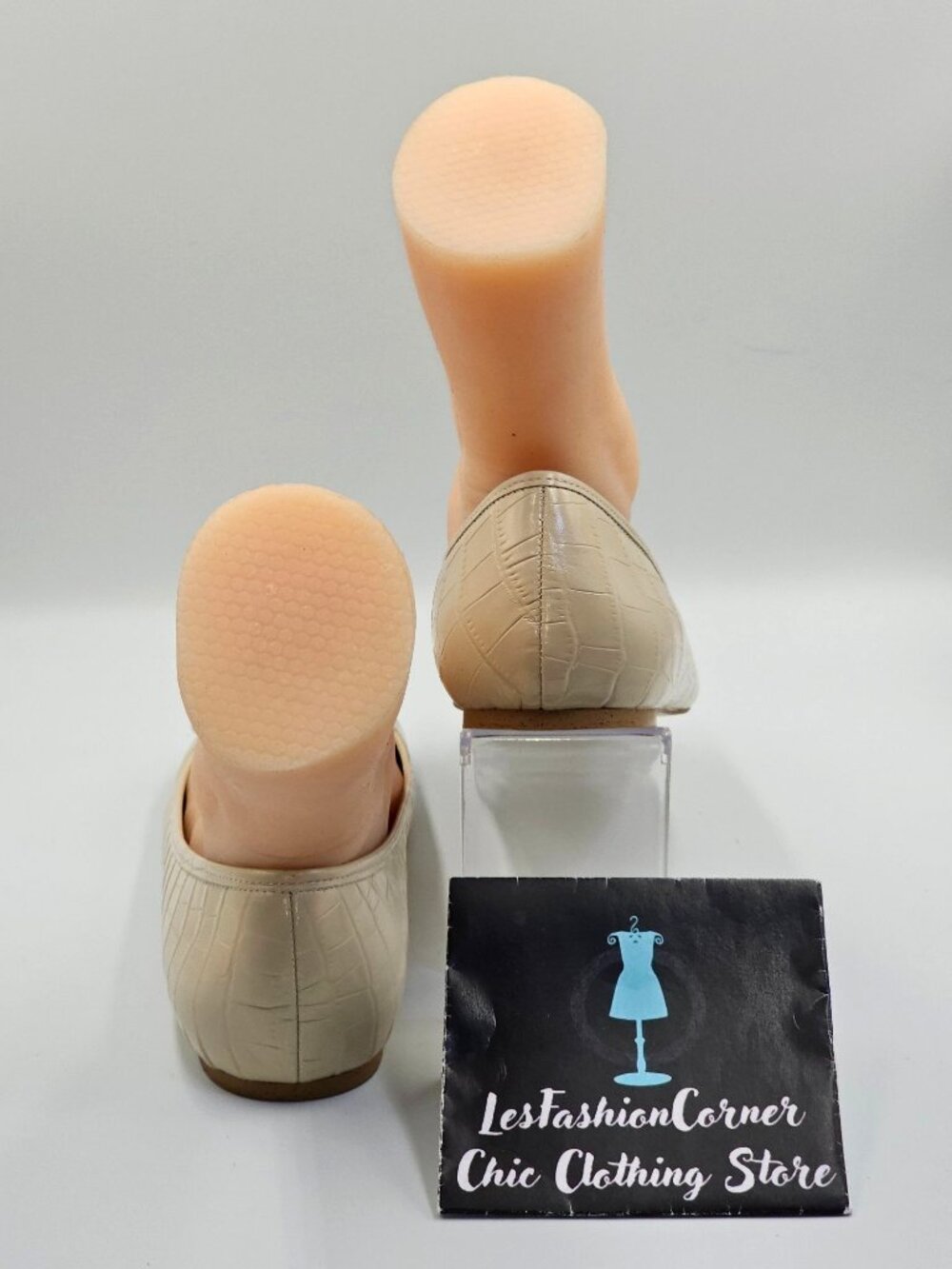 NWOB Zac Zac Posen Women's Beige Leather Vonte Skimmer Square Flats Sz 9.5 2692 - Picture 7 of 16